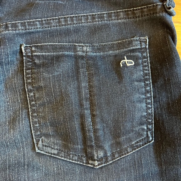 Size 27 Rag & Bone Skinny Denim Jeans Knee Slit Rip Dark Blue Terra - Picture 11 of 16